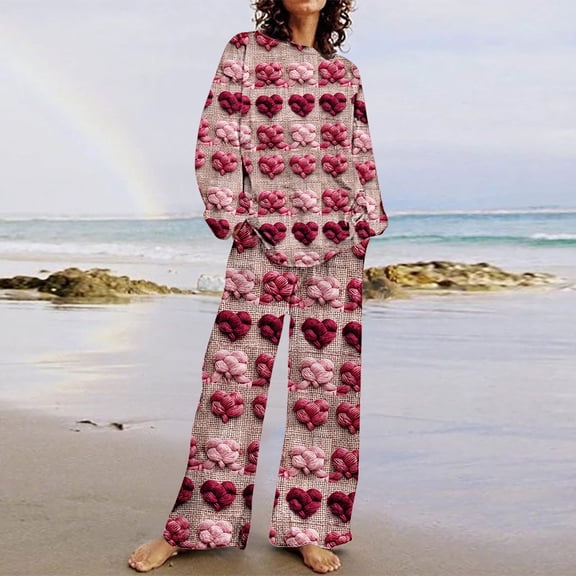 jjayotai 2 Pack Women's Christmas Pajama Set, Soft Long Sleeve Sleepwear Loungewear Pjs Sets with Pockets Multicolor-1 XXXL