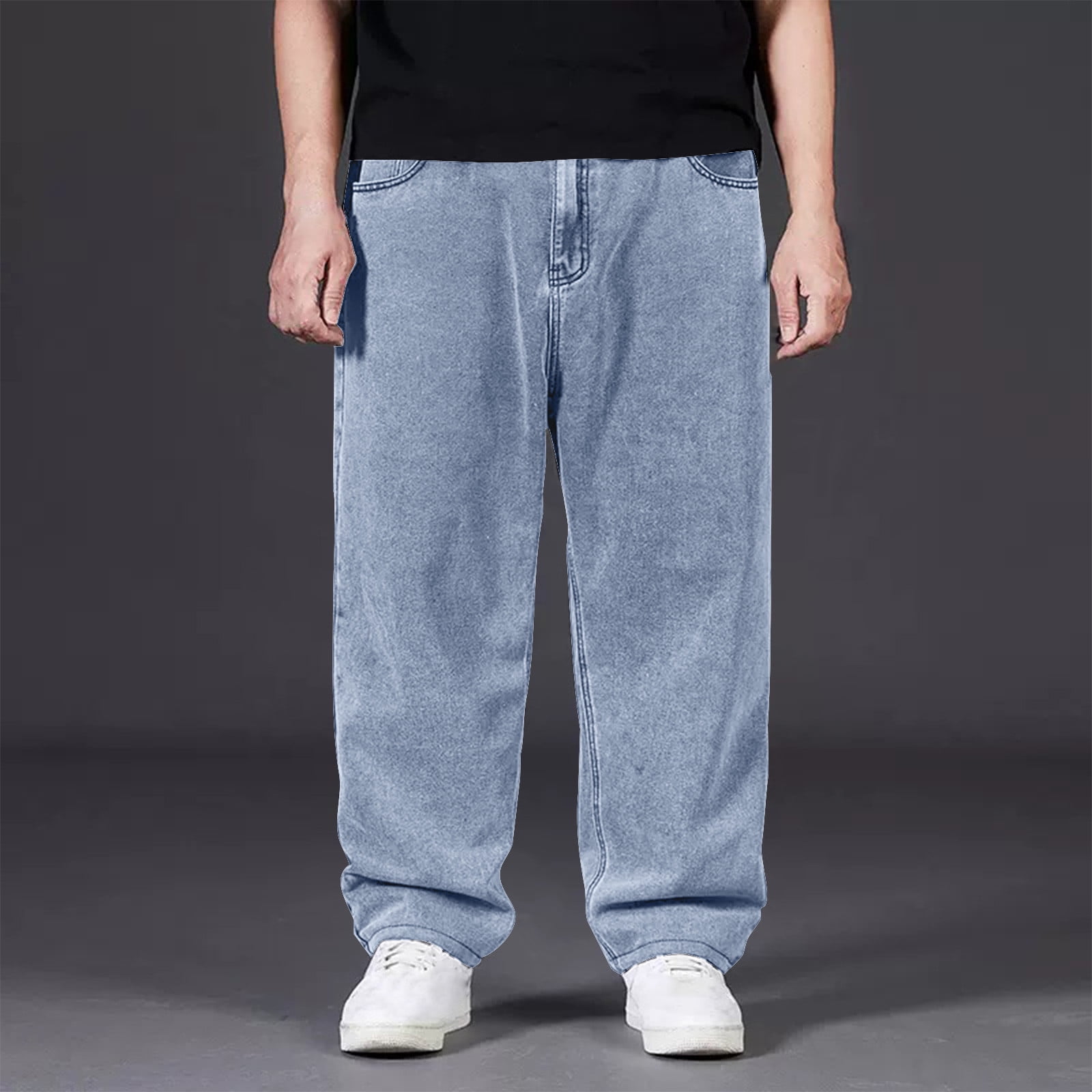 BoTT Loose-Fit Jean サイズ34 Washed Blue jjayotai Baggy Jeans for Men, Mens Jeans Relaxed Loose Fit Pants