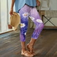 thumbnail image 1 of jjayotai Boho Floral Print Leggings for Women, Trendy Art Painting Beach Summer Fall Clothes Yoga Pants High Waisted Capri Trousers, 1 of 7