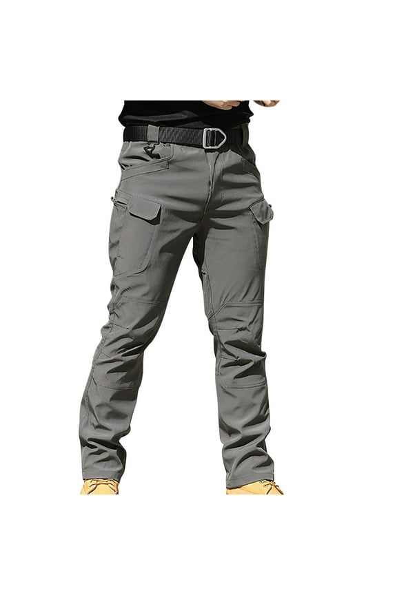 Cargo Pants for Men, Baggy Ripstop Pants, Multi Pockets Outdoor Work Hiking Pants, Mens Wild Cargo Pants Gray XXXXL