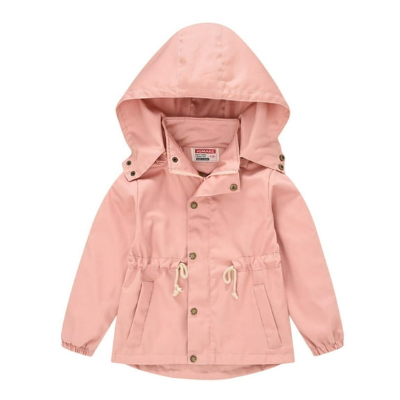 jjayotai Children's Boys Girls Waterproof Hooded Jacket Cotton Lining Raincoat Coats Pink 9-10 Years