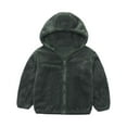 thumbnail image 1 of jjayotai Children's Fleece Hooded Wool Coat Sweater Zipper Shirt Tops Boys Girls Casual Warm Jacket Green 5-6 Years, 1 of 9