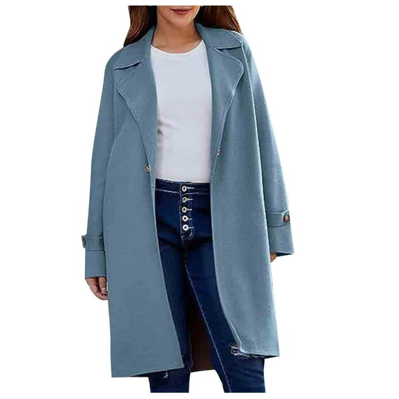 jjayotai Clearance Light Cardigan for Women, Oversized Long Sleeve Lapel Winter Knit Sweater Formal Office Vintage Jacket Solid Color Single Breasted Overcoat