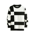 thumbnail image 1 of jjayotai Clearance Sweater For Men Men's Crew-neck Sweater Fall And Winter Fashion Casual Color Matching Striped Pullover Warm Jumpers, 1 of 7