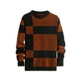 thumbnail image 1 of jjayotai Clearance Sweater For Men Men's Crew-neck Sweater Fall And Winter Fashion Casual Color Matching Striped Pullover Warm Jumpers, 1 of 7