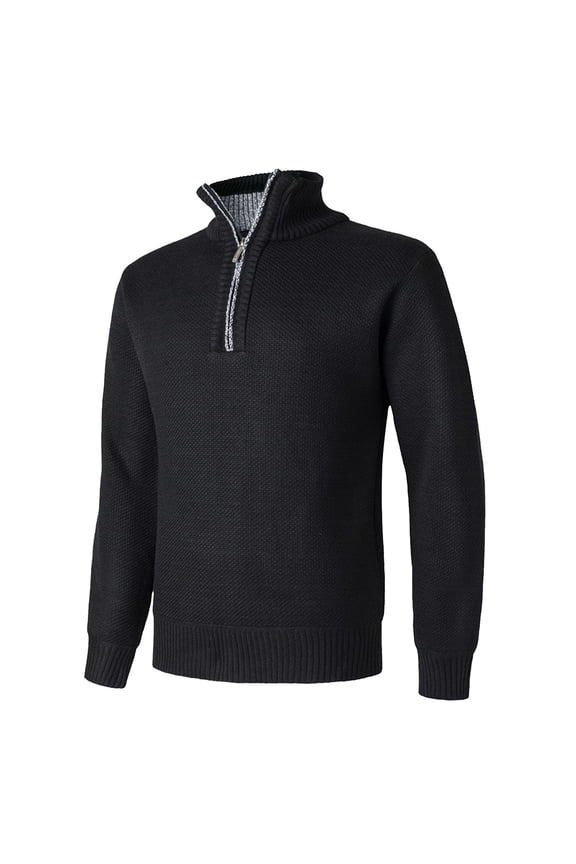 Clearance Sweater For Men Men's Plus Size Woolen Stand Up Collar Sweater With Zipper Pullover Long Sleeve Knitted Warm Jumpers