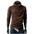 thumbnail image 1 of jjayotai Clearance Sweater For Men Men's Turtleneck Sweater Solid Color Pullover Long Sleeve Loose Base Shirt Top Warm Jumpers, 1 of 8