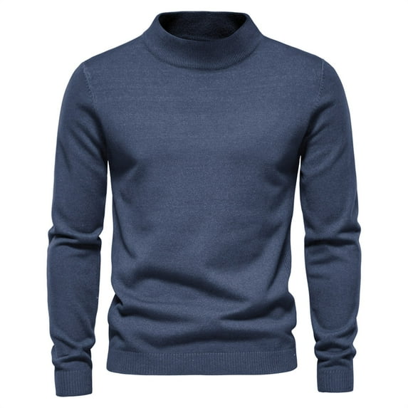 jjayotai Clearance Sweater For Men Men's Turtleneck Sweater Solid Color Pullover Long Sleeve Loose Base Shirt Top Warm Jumpers