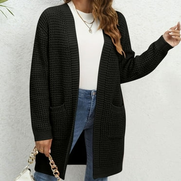 jjayotai Clearance Womens Crochet Cardigan, Lightweight Hollow Sweaters Trendy Drape Open Front Knit Cardigan Boho Fall Coverups
