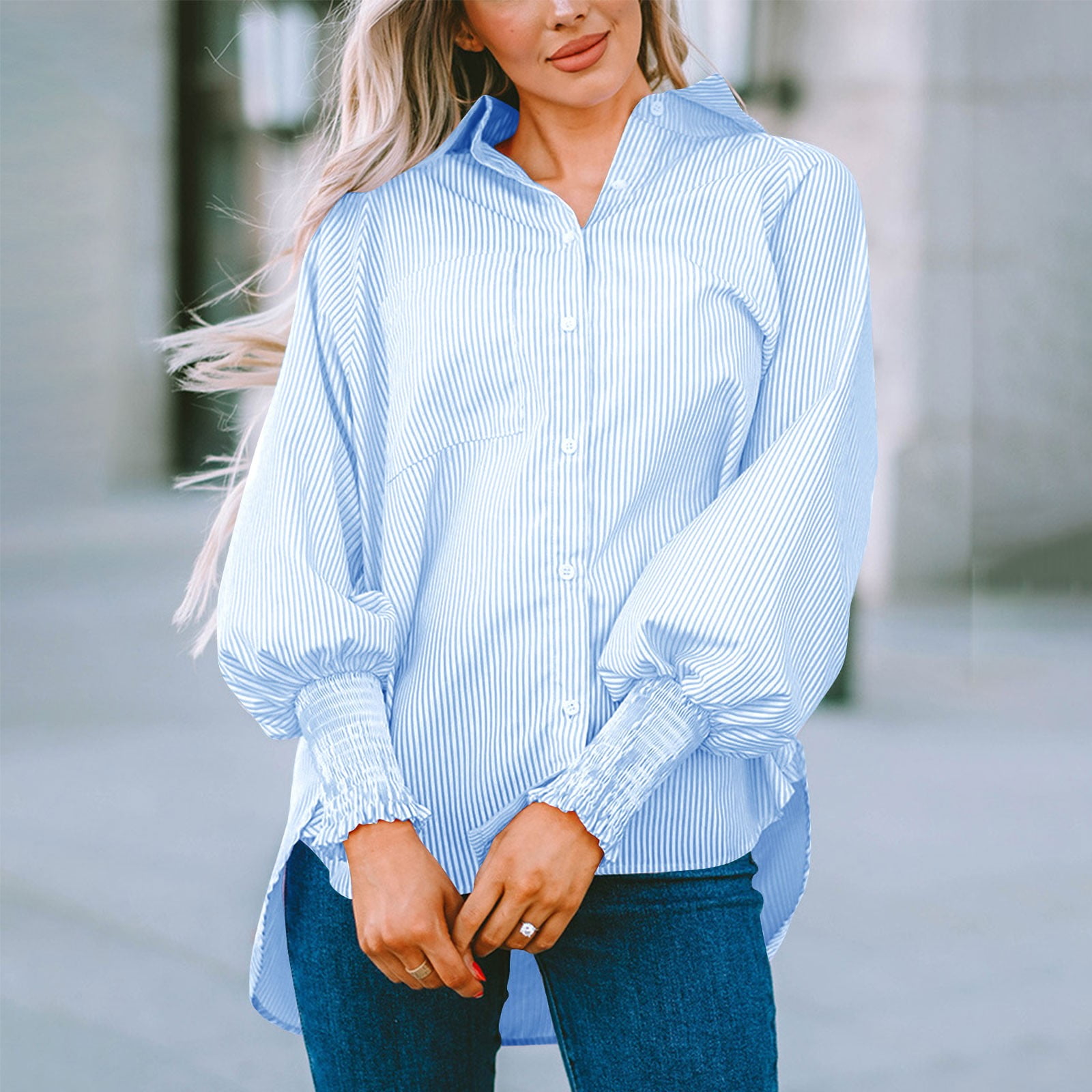 売れ筋商品|||フライロー カットソー トップス レディース Jessi Shirt - Women's Mist/Eucalyptus jjayotai Clearance Womens Striped Shirts, Long Sleeve Button