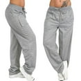 thumbnail image 1 of jjayotai Clearance for Women Pants Womens Autumn Winter Wide Leg Yoga Sports Loose Casual Long Pants Trousers Rollbacks Gray, 1 of 5