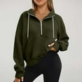 thumbnail image 1 of jjayotai Hoodies for Women, Trendy Y2k Half Zip Long Sleeve Drawstring Sweatshirts Casual Comfy Fall Winter Coat Top with Pocket, 1 of 7
