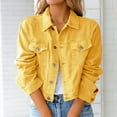thumbnail image 1 of jjayotai Jean Jacket for Women, Ripped Puff Long Sleeve Frayed Slim Denim Crop Top Solid Cropped Jean Jacket, 1 of 1