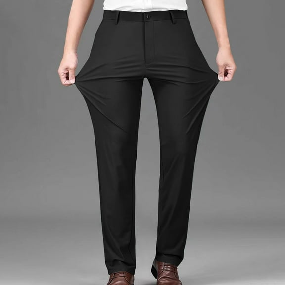 jjayotai Long Pants For Men Clearance Work Dress Pants for Men, Wrinkle Free Straight Leg Regular Fitting Trousers Fashion Business Casual Suit Tech Tapered Golf Pants With Pockets