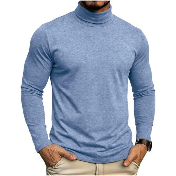 jjayotai Long Sleeve Shirts for Men High Neck T Shirts Base Layer Comfortable T-Shirt Quick Dry Lightweight Workout Running Shirts