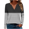 thumbnail image 1 of jjayotai Long Sleeve Shirts for Women V Neck Casual Fall Fashion Blouses Basic Tunic Tops Dressy Work Clothes, 1 of 6