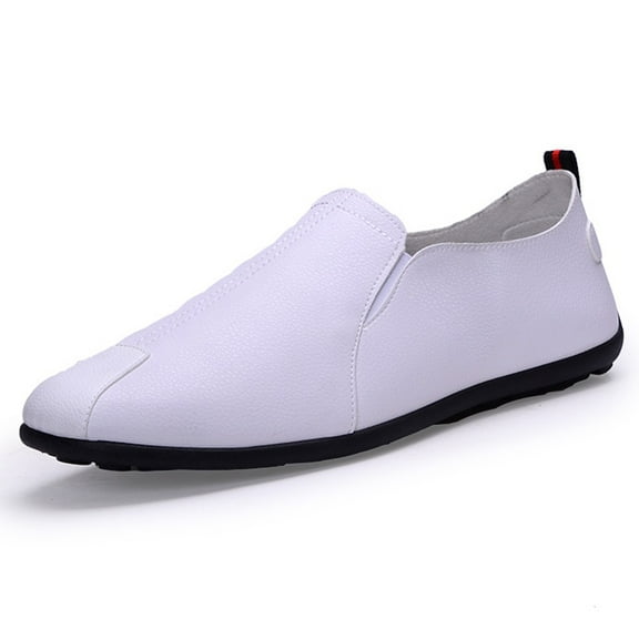 jjayotai Men Shoes Clearance Sale Fashion Men Leather Casual Slip-On Breathable Driving Boat Shoes Dress Shoes Rollbacks