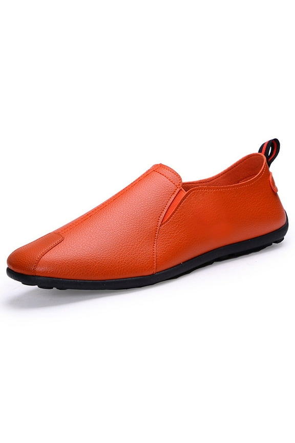 Men Shoes Clearance Sale Fashion Men Leather Casual Slip-On Breathable Driving Boat Shoes Dress Shoes Rollbacks