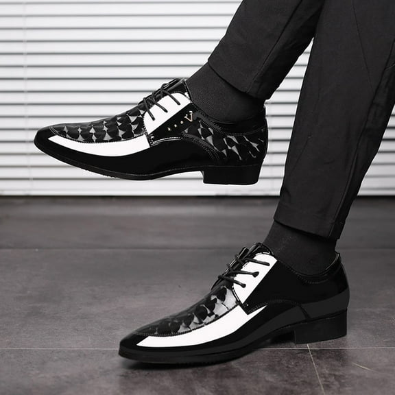 jjayotai Men Shoes Clearance Sale Men Lace Business Leather Shoes Casual Comfortable Dress Shoe Male Suit Shoes Rollbacks