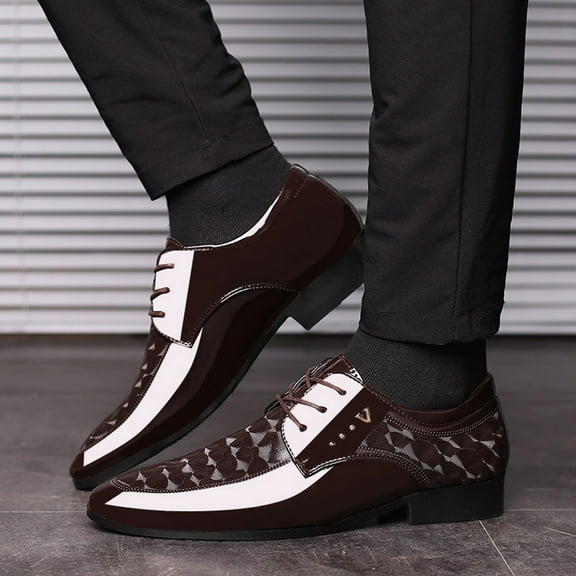 jjayotai Men Shoes Clearance Sale Men Lace Business Leather Shoes Casual Comfortable Dress Shoe Male Suit Shoes Rollbacks