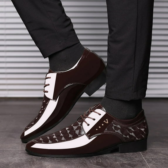 jjayotai Men Shoes Clearance Sale Men Lace Business Leather Shoes Casual Comfortable Dress Shoe Male Suit Shoes Rollbacks