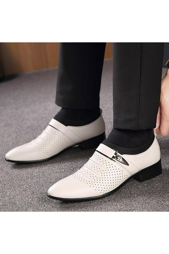 Men Shoes Clearance Sale Men'S Business Dress Pointed Leather Shoes Casual Breathable Sandals Lazy Shoes Rollbacks