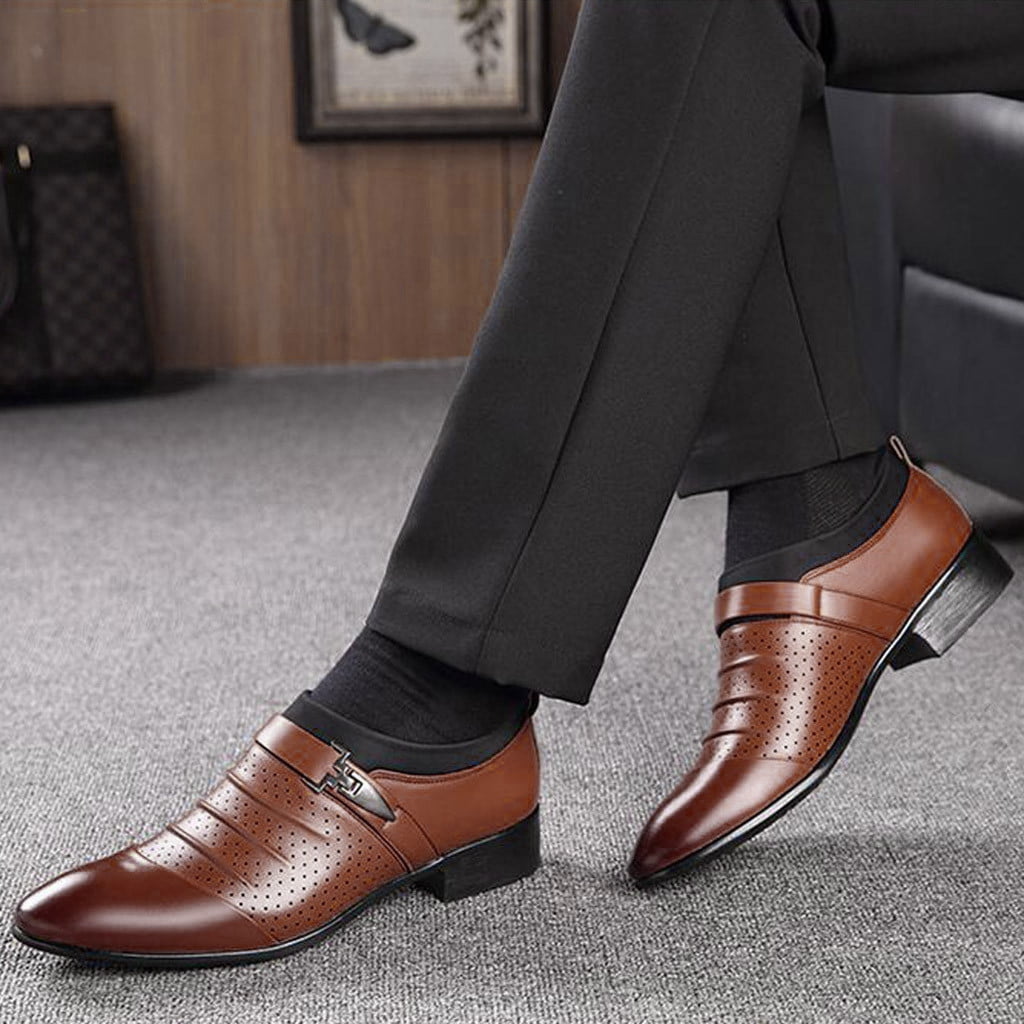 Men Pu Leather Business Casual Shoes Fashion Lazy Driving Loafers
