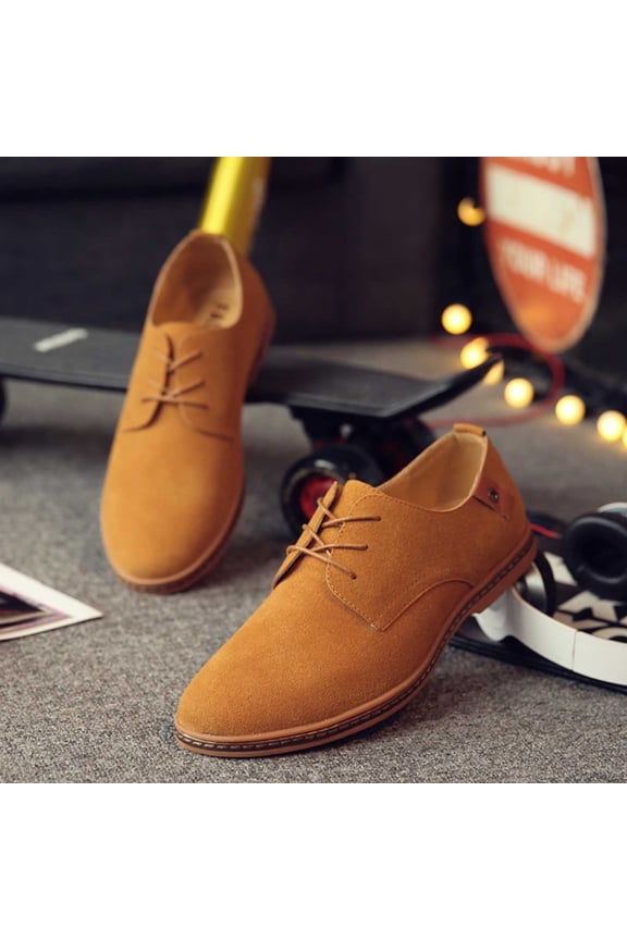 Men Shoes Clearance Sale Men'S Fashion Casual Solid Lace Up Oxfords Leather Shoes Male Business Shoes Rollbacks