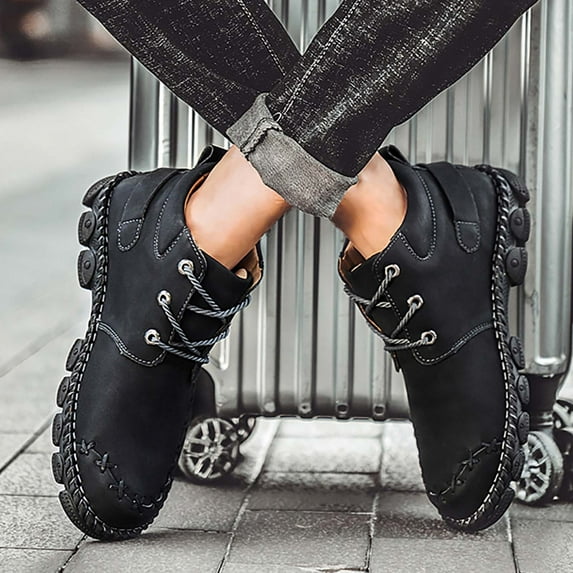 jjayotai Men Shoes Clearance Sale Men'S High-Top Lace-Up Casual Platform Hiking Shoes Rollbacks