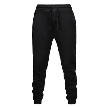 jjayotai Men's Athletic Workout Jogger Sweatpants, Tapered Trousers, Lightweight Casual Loose Fit Pants with Pocket and Drawstring Black S