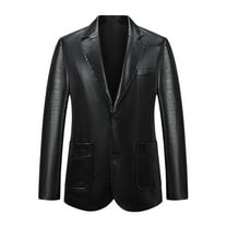 jjayotai Men's Business Blazer, Casual Sport Coat Lightweight Linen Two Buttons Suit Jackets Stylish Daily Suits Black M