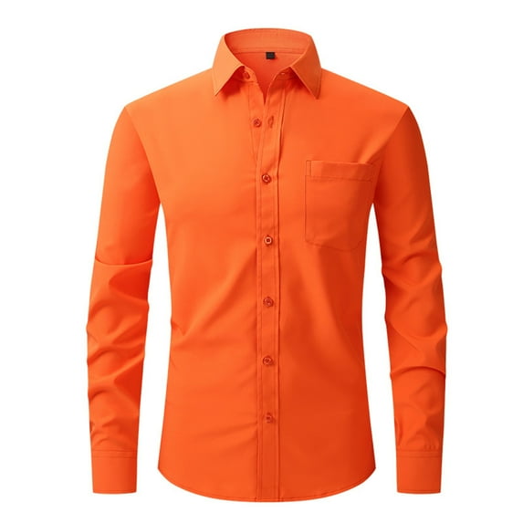 jjayotai Men's Button-Down Cardigan Sweater Top Men Casual Fashion Whole Colored Turn-down Collar Button Long Sleeve Business Shirt Blouse