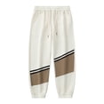 thumbnail image 1 of jjayotai Men's Corduroy Joggers, Color Block Outdoor Streetwear Sweatpants, Running Active Track Pants with Drawstring & Pockets Beige XXXXL, 1 of 8