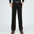 thumbnail image 1 of jjayotai Men's Corduroy Pant ,Straight Leg Slim Fit Flat-Front Casual Chino Pants Black 39, 1 of 7