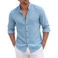 thumbnail image 1 of jjayotai Men's Henley Shirts Casual Long Sleeve Button down Shirts Loose Fit Beach Shirts 2026 Summer Vacation, 1 of 6