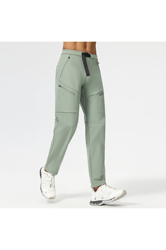 Men's Hiking Cargo Pants, Slim Fit Water Resistant Lightweight Quick Dry Breathable Work Pants with Multi Pockets for Outdoor Green XL