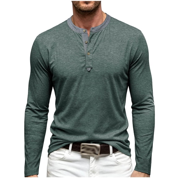 jjayotai Men's Long Sleeve Henley Shirts Casual Pullover Shirt Soft Stretch Basic Tees Fall Tops