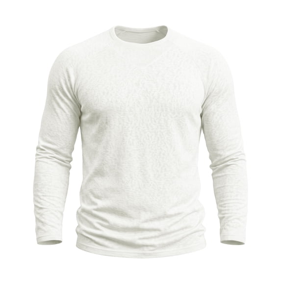 jjayotai Men's Long Sleeve Tee Shirts Crew Neck T Shirt Solid Casual Basic Tees Soft Stretch T-Shirts