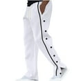 jjayotai Men's Tear Away Basketball Pants, High Split Snap Button Post