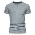 thumbnail image 1 of jjayotai Men's Top Shirt with V-Neck Men's Top Shirt Slim Short Sleeved Lapel Casual Sports Bottom Shirt T-shirt Top, 1 of 3