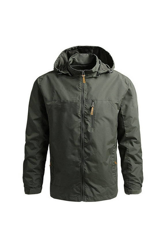 Men's Winter Hooded Jacket, Water-Resistant, Insulated Men's Thin Jacket Casual Sports Windbreaker Hooded Jacket