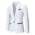 thumbnail image 1 of jjayotai Mens Coat Jacket Clearance Men Casual Solid Button Blazer Turn-down Collar Collar Suit Long Sleeves Jacket, 1 of 9