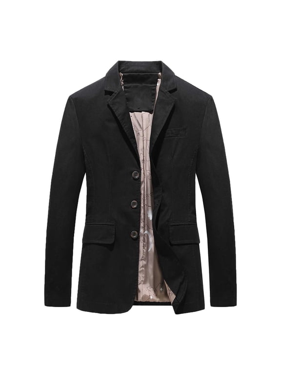 Mens Coat Jacket Clearance Men Casual Solid Fashion Button Blazer Suit Back Long Sleeves Jacket