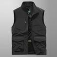 thumbnail image 1 of jjayotai Mens Coat Jacket Clearance Men's Sleeveless Quick-drying Work Clothes Jacket Solid Color Stand-up Collar Zipper Vest Waistcoat, 1 of 3