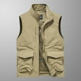 thumbnail image 1 of jjayotai Mens Coat Jacket Clearance Men's Sleeveless Quick-drying Work Clothes Jacket Solid Color Stand-up Collar Zipper Vest Waistcoat, 1 of 3