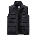 thumbnail image 1 of jjayotai Mens Coat Jacket Clearance Men's Sleeveless Work Clothes Jacket Solid Color Stand Collar Multiple Pockets Outdoor Sports Vest Photography Leisure Coat, 1 of 3