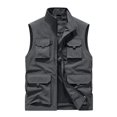 thumbnail image 1 of jjayotai Mens Coat Jacket Clearance Men's Sleeveless Work Jacket Standing Collar Multiple Pockets Outdoor Photography And Sports Vest Jacket Coat, 1 of 1