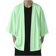 thumbnail image 1 of jjayotai Mens Coat Jacket Clearance Men's Summer Thin Ice Silk Sunscreen Clothing Large Casual Solid Color Cloak Coat, 1 of 5
