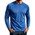 thumbnail image 1 of jjayotai Mens Long Sleeve Shirts Crew Neck Tee Sun Protection Dry Fitted Shirt Lightweight Workout Athletic T-Shirt Rash Guard, 1 of 5