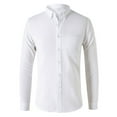 thumbnail image 1 of jjayotai Mens Long Sleeve Tops Clearance Men's Casual Cardigan Solid Color Oxford Textile Long Sleeved Shirt, 1 of 7